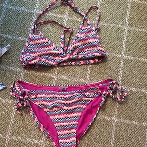 Roxy Multicolor Striped Bikini